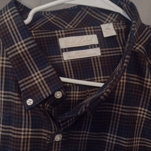 Roundtree and Yorke Gold Label big mens 4xb long sleeve button down shirt new - Picture 4 of 5